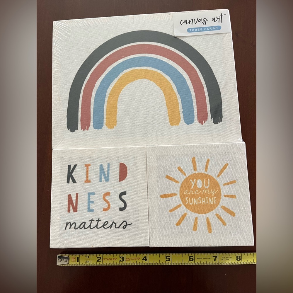Target bullseye kindness matters 3pc canvas art set